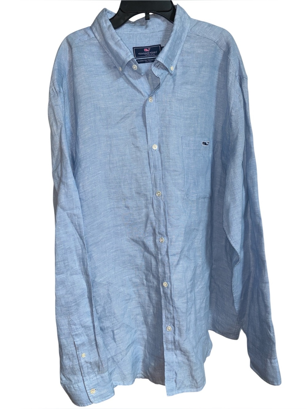 Vineyard Vines Men's Light Blue Linen Button-Down Shirt